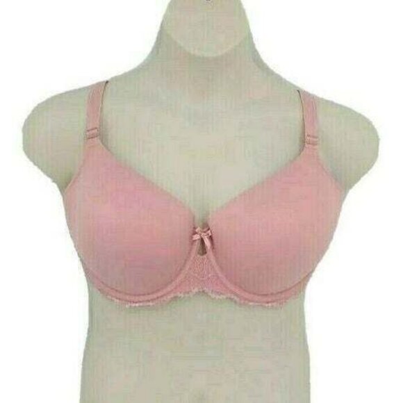 INC International Concepts Womens T Shirt Bra Plus Size 40DDD Pink with Lace NEW - Picture 8 of 8
